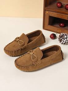 1 双婴儿经典平底鞋，时尚英式乐福鞋，春/秋 - 棕色 - 查看 3