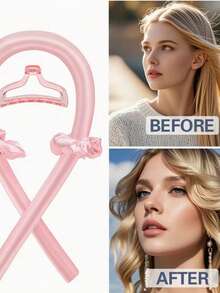 Bộ 4 dụng cụ uốn tóc không dùng nhiệt, dụng cụ uốn tóc bằng ruy băng lụa dành cho nữ, dùng để uốn tóc qua đêm, bộ dụng cụ tạo kiểu tóc kèm kẹp tóc và băng đô, tự tạo kiểu tóc gợn sóng mà không cần dùng nhiệt. - Nhiều màu - Xem 2
