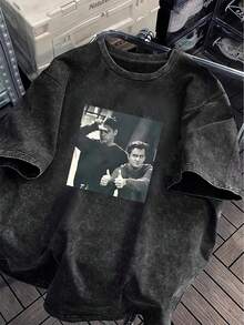 2026 Top d'été : T-shirt graphique vintage de l'émission TV "Friends" - "Je serai là pour toi" | Design rétro des années 90 de la sitcom | Esthétique "bootleg" plus size pour milléniaux | Streetwear décontracté en coton ample col rond noir - Noir - Voir 3