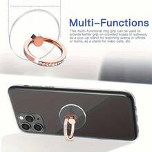 透明圆形指环手机支架，通用车载手机支架配件 - 彩色 - 查看 8