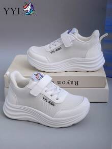 1 Pair Lightweight Fashionable Campus Style Sports Shoes, Comfortable Anti-Slip Wear-Resistant With Lasted Construction, Stable Foot Support, EVA Outsole, Suitable For Running And Daily Wear - White - View 5