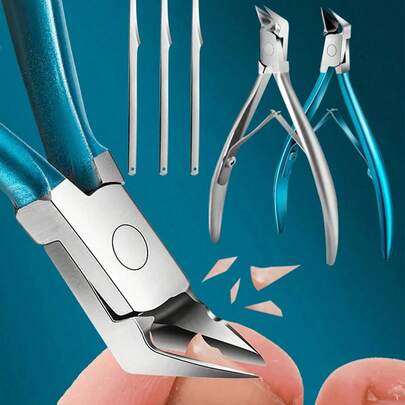 Cortaúñas y cortador de bordes gruesos profesionales, pueden corregir uñas encarnadas e inflamación de surcos ungueales, adecuados para recorte en el hogar y pedicura, fáciles de usar y limpiar, incluye bolsa de almacenamiento, caja organizadora y contenedor