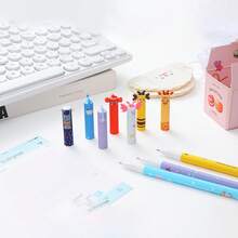 8 bolígrafos de gel borrables, con múltiples colores de tinta y diseños de Body, punta de 0.5mm, patrones de animales surtidos, ideales para fiestas infantiles, útiles escolares, papelería divertida, regalos de cumpleaños - Multicolor - Ver 7