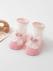 Neue weiche Schleifchen Baby Socken, nicht einengend, atmungsaktiv, geeignet für 0-1 jährige Mädchen, Prinzessinnenstil - Verschiedenfarbig - Übersicht 8