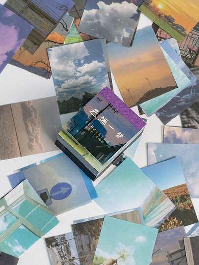 1 Stück 400 Blatt sortiertes Landschafts-Sulfatpapier-Material für Scrapbooking, Tagebuch-Dekoration