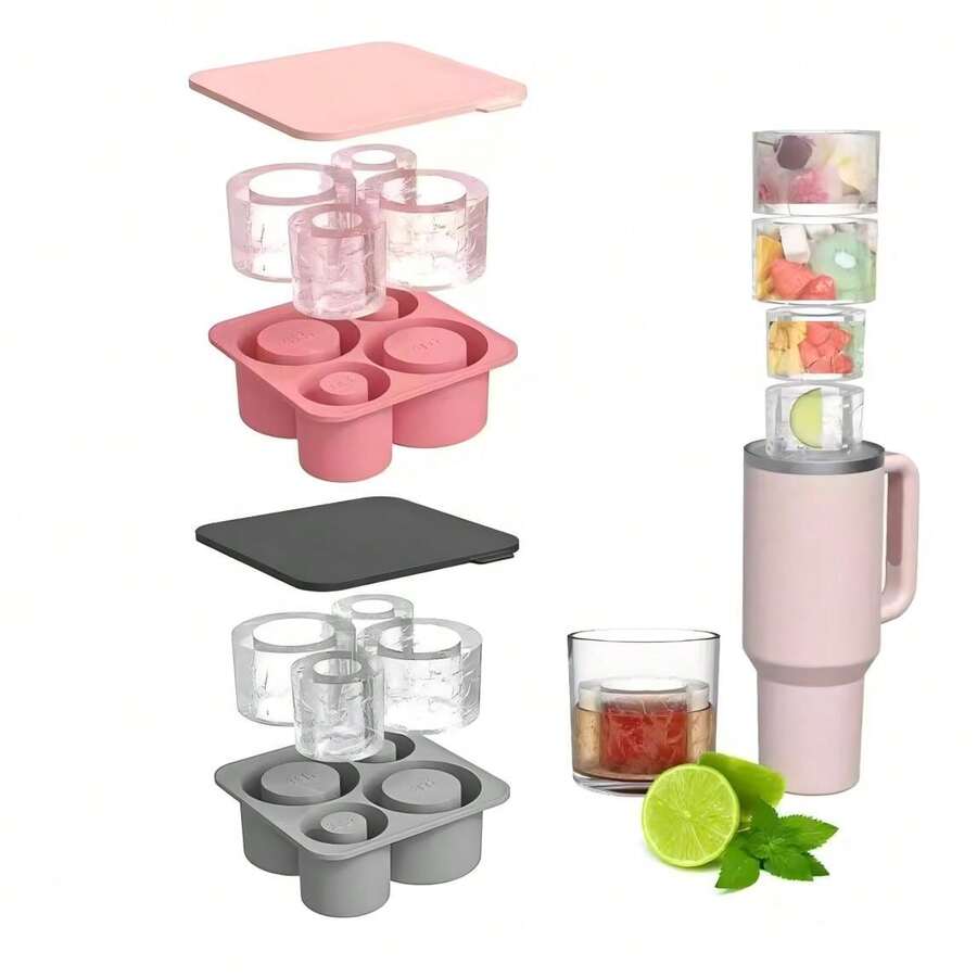 Khay làm đá tròn bằng silicon có nắp đậy, dung tích 20oz/30oz/40oz, giữ lạnh đồ uống. - Truyện tranh bốn khung - Xem 1