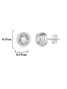 3件套优雅925银项链（5.0毫米 x 1条）、耳环（5.0毫米 x 2对）、1.5克拉莫桑石耳环项链套装，适合女性日常佩戴、参加派对、作为母亲节礼物、结婚纪念日礼物。 - 銀色 - 查看 4