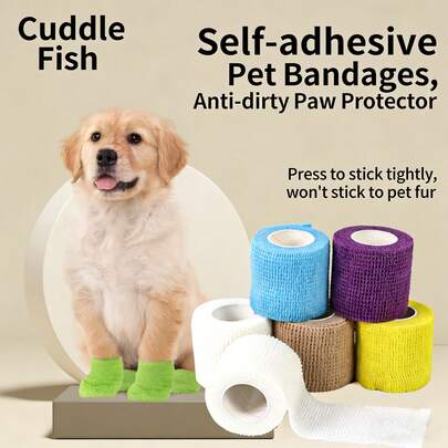 Self-Adhesive Bandage Wrap For Pet Paws, Protective Leg Wraps For Walking Dogs, Prevent Dirt