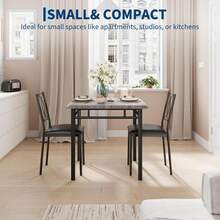 Dining Table & Chair Sets - Gris Table + 2 Chairs - View 7