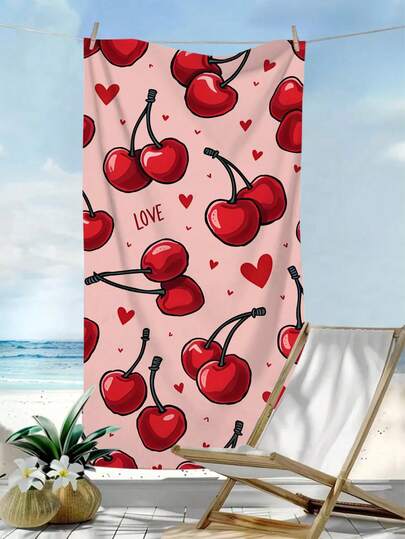 1 chiếc khăn tắm biển họa tiết hoa anh đào tình yêu, khăn tắm biển cỡ lớn in hình hoa anh đào lãng mạn, sợi siêu mịn, nhanh khô, thấm hút nước tốt và chống cát, thích hợp cho du lịch, hồ bơi, lặn, lướt sóng, yoga, cắm trại, tiệc bãi biển và trang trí tiệc, vật dụng thiết yếu cho du lịch biển mùa hè, khăn tắm biển đa chức năng dùng cho kỳ nghỉ và trang trí phòng tắm.