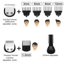 1个HATTEKER防水多功能电动理发器，男士电动剃须刀，鼻毛修剪器，可充电家用理发器 - 查看 7