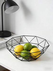 Lotus Leaf Shaped Iron Art European Style Fruit Plate, High-End Living Room Coffee Table Household Fruit Basket, Snack Plate, Fruit Dish - Black - View 5