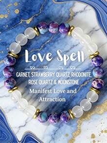 1 chiếc/Vòng tay bùa yêu đá Imperial 8mm, đá Moonstone, vòng tay chữa bệnh bằng phương pháp vi lượng đồng căn, món quà ngày lễ hoàn hảo - Nhiều màu - Xem 4