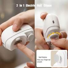 Máy cắt và đánh bóng móng tay điện 2 trong 1 với đèn LED, chức năng chống kẹp, đánh bóng và làm mịn móng, sạc USB, dụng cụ chăm sóc móng đa năng dùng tại nhà và salon, phù hợp cho mọi lứa tuổi, món quà lý tưởng. - nhiều màu - Xem 3