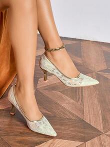 Fashionable Breathable High Heels For Women - Gold - View 3