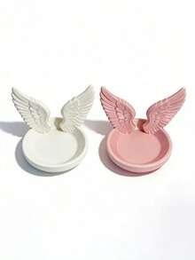 1/2pcs Angel Wings Jewelry Tray, Minimalist Luxury Angel Wings Trinket Dish, Healing Home Decor - Multicolor - View 4