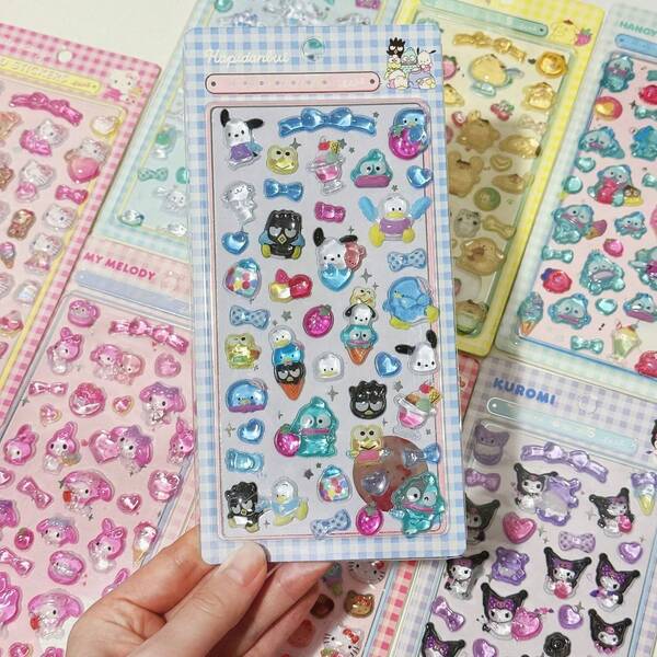 3D Relief Stickers, Cute Cartoon Girl Design, Fun Crystal Jelly Decorative Stickers For Water Bottles, Waterproof And Versatile Stickers For Desktop Decoration, Assorted Colors