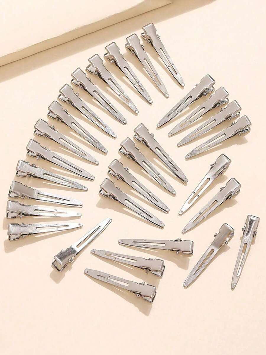30pcs Simple Metal Small Hair Clips, Fashionable Minimalist Style, Versatile For Daily Hairstyles And Creative Looks To Showcase Unique Charm