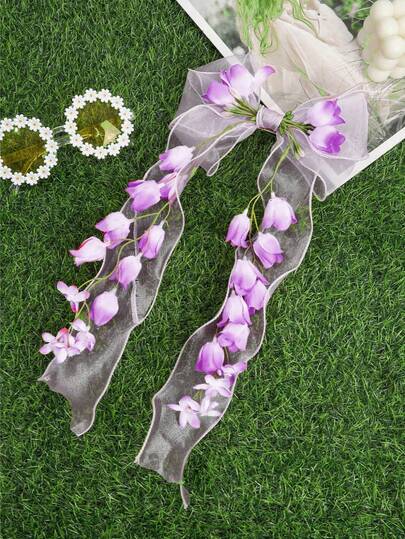 1pc New Lily Of The Valley Bow Hair Clip, Elegant & Graceful Hair Accessory For Women