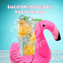 12 Inflatable Flamingo Cup Holders For Pool Parties And Beach Events - Hot Pink - View 8