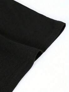 Basic Casual T-Shirt With  Band Print "Soy Rebelde Gravata" (I'm A Rebel Tie), Streetwear Hip-Hop Style Shirt,  Fan Series For The Rebeldes Band, 100% Cotton Material. - màu đen - Xem 5