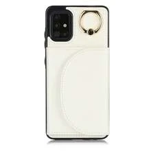 PU 人造皮革手機殼，相容 Galaxy A17 A56 A36 A26 A16 A55 A35 A15 A54 A14 A73 A53 A13 A72 A52 A71 A51 4G 5G，附環形支架，RFID 防盜錢包手機殼，相容 Galaxy S26 S25 Edge S24 S23 S22 S21 FE Plus Ultra，附支架卡槽保護殼 - 白色 - 查看 26