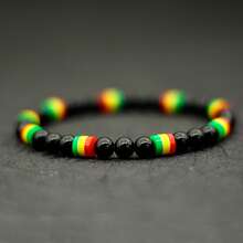 Obsidian Simple Elastic Beads 6mm Simple And Fashionable Men's And Women's Bracelets - Bracelet - View 7