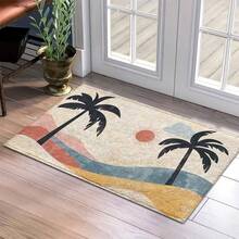 1 Peça Capacho Criativo Romântico com Árvore de Coco e Pôr do Sol, Pequeno Tapete, Capacho de Boas-Vindas, Carpete, Capacho Externo, Tapete de Cozinha, Decoração Doméstica, Capacho para Porta da Frente, Pequeno Tapete de Área, Tapete Externo, Decoração Doméstica, Tapete de Área, Carpete de Jardim, Tapete Lavável - Multicolorido - Visão 2
