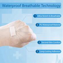 50/100/200 Pcs Clear Adhesive Bandages Waterproof PE Bulk Bandages - Multicolor - View 3