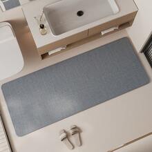 1/3pcs Set Linen-Like Anti-Slip Absorbent Bath Mat, Silica Gel Linen-Look Bath Mat, Retro Pattern Bathroom, U-Shaped Toilet Mat, Washroom Sink Absorbent Foot Mat, High Quality Thick 6.3mm - Woven Linen - Grey - View 2
