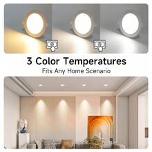 CANMEIJIA 1pc Modern Recessed Ceiling Light, Embedded Ceiling Light Spotlight, 6500K Cool White, Suitable For Bedroom, Kitchen, Living Room - Recessed Downlights - View 7