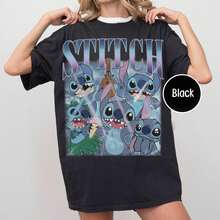 Cute Stitch Comfort T-Shirt, LILOS & STITCHS Movie Homage Movie Shirt,  Stitch Boyfriend Girlfriend Gift,  Lilo And Stitch Shirt Men Clothes,Funny T Shirts,Jersey Shirts,Graphic Tee,Tops For Women,,Summer Tops,Tops For Going Out,Black Tops,Girls Clothes,Boys Clothes,Summer Holiday Outfits,Holiday Outfits For Women - Black - View 8
