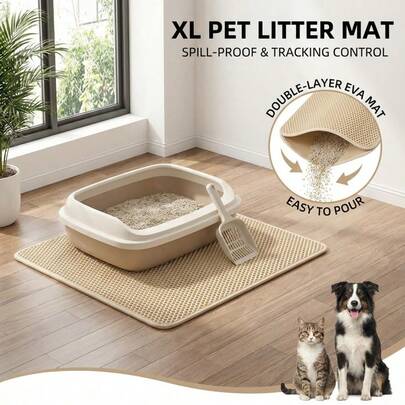 PETSIN 1 tấm thảm vệ sinh cho mèo | Thiết kế hình tổ ong | Chất liệu EVA | Chống trượt, chống rò rỉ và dễ vệ sinh | Nhiều màu sắc lựa chọn | Lý tưởng để chăm sóc thú cưng, Phụ kiện hộp vệ sinh cho mèo | Thảm họa tiết tổ ong | Thảm bền cho thú cưng