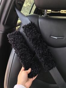 3pcs/2pcs Steering Wheel Cover And Seat Belt Shoulder Pads, Warm And Anti-Slip, Suitable For All Seasons With Long Wool - Long Wool Lamb - View 15