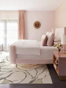 1 pièce, Style nordique - Minimaliste moderne - Tapis de sol à motif géométrique abstrait en marbre, Palette de couleurs claires, Marocain - Matériau en fausse laine classique, Tapis de maison, Convient pour le salon, la chambre à coucher, le dortoir, l'entrée, le patio, lavable en machine, grand tapis de saison, décoration d'intérieur esthétique - Multicolore - Voir 5