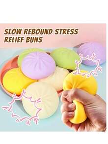 减压玩具——一款可有效缓解焦虑的手持桌面玩具。它柔软蓬松，弹性极佳，受压后能迅速恢复球形。适合作为课堂奖励、派对礼物和节日礼品！ - 彩色 - 查看 4