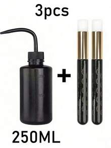 Set de 3 piezas para extensión de pestañas: 1 botella de plástico de 250ml de limpiador de pestañas + 2 cepillos de limpieza de pestañas, el frasco limpiador multifuncional se puede usar para almacenar solución para tatuajes, cepillo de limpieza de puntos negros de la nariz - Multicolor - Ver 10