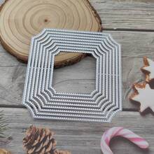 1pc Creative Multi-Layer Asymmetrical Square Metal Cutting Mold, Suitable For Wedding Frame Background, DIY Scrapbooking Metal Craft Die Cutting, Greeting Cards, Postcards, Bookmarks, Envelopes, Embossing, Photo Albums - A - View 8