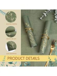 20 piezas de servilletas desechables de papel de 2 capas con estampado de hojas verdes grandes, tamaño 40 x 33 cm, adecuadas para bodas, fiestas, vacaciones, cumpleaños, decoración de aniversarios, suministros para fiestas - multicolor - Ver 7