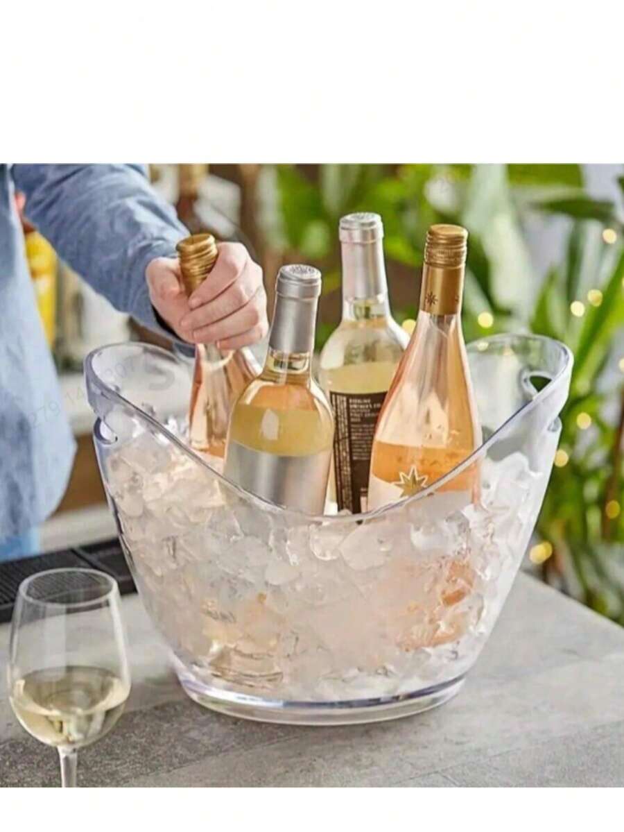 1pc Acrylic Ice Bucket - Transparent Champagne And Soda Beverage Cooler, Clear Party Drink Tub, Ideal For Parties, Bars And Restaurants - View 1