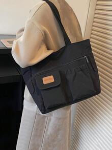 New Fabric Bag With Artistic Style, Lightweight Tote Bag, Large Capacity Commuting Single Shoulder Handbag, Versatile Casual Bag - Multicolor - View 1