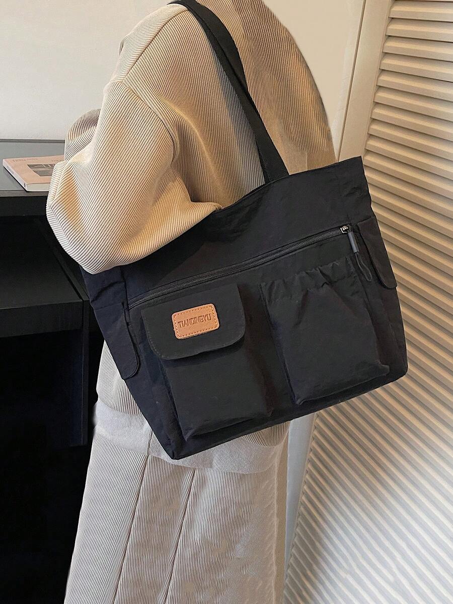 New Fabric Bag With Artistic Style, Lightweight Tote Bag, Large Capacity Commuting Single Shoulder Handbag, Versatile Casual Bag - Multicolor - View 1