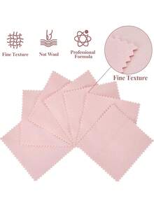 30/50pcs 8*8cm Jewelry Polishing Cloth, Silver Jewelry Polishing Cloth, Double-Sided Velvet Silver Jewelry Cleaning Cloth - Pink - View 2