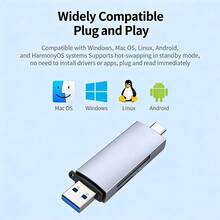五合一铝合金读卡器，带USB-C接口，支持TF/SD卡 - 查看 7
