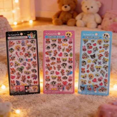 3D立体浮雕贴纸，卡通可爱儿童剪贴簿装饰亚克力贴纸