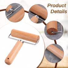 Wooden Rolling Pin With Non-Slip Handle - Heavy Duty Baking Tool, Ergonomic Design, Beechwood Material, Suitable For Making Pizza Dough, Pastries And Cookies - Multicolor - View 6