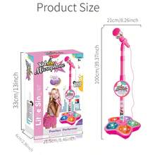 Mikrofon dengan Stand, Cocok untuk Karaoke dan Bermain Musik. Ini adalah mainan edukatif yang membantu perkembangan otak, ideal sebagai hadiah ulang tahun untuk anak perempuan dan laki-laki, juga bagus sebagai set suvenir pesta multi-bagian. - MultiWarna - View 4