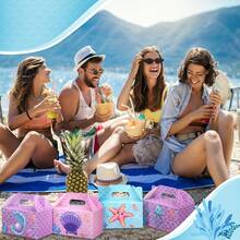 6/12/18/24/30/36Pcs Mermaid Party Gift Box Shell Pearl Mermaid Gift Bag Candy Gift Box Party Gift Ocean Mermaid Gift Box With Handle For Underwater Mermaid Birthday Party Supplies - Multicolor - View 4