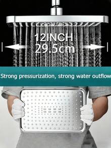 Đầu vòi sen vuông áp lực cao kiểu thác nước 11,8 inch, được làm từ nhựa bền, dễ vệ sinh và lắp đặt, thiết kế treo tường hiện đại, phù hợp cho phòng tắm gia đình, căn hộ dịch vụ, phòng tắm hiện đại, phòng tắm khu dân cư, phòng tắm thời trang và phòng tắm xe RV, cũng là một món quà lý tưởng cho dịp lễ. - quảng trường - Xem 4