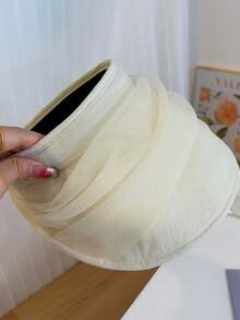 1顶女士可折叠网眼遮阳帽，夏季新款透气防紫外线宽檐帽 - 彩色 - 查看 7